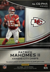 Patrick Mahomes II 2022 Panini Spectra Championship Gear Silver Prizm CG-PMA NM (Back)