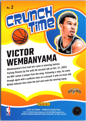 Victor Wembanyama Donruss - Crunch Time Diamond 2 NM (Back)