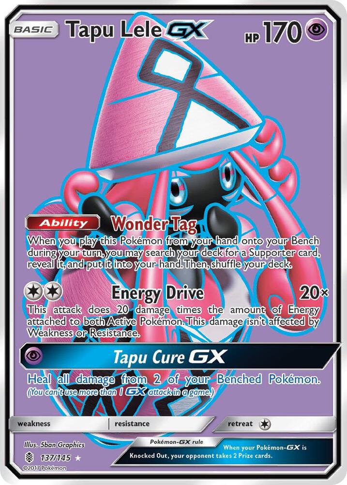Tapu Lele GX (Full Art) Ultra Rare SM - Guardians Rising 137/145 NM