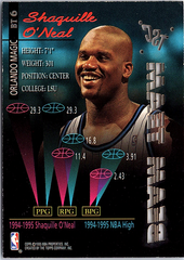 Shaquille O'Neal Stadium Club - Beam Team BT6 NM (Back)