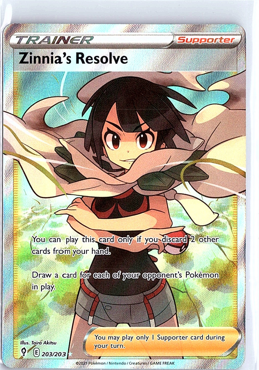 Zinnia's Resolve (Full Art) Ultra Rare SWSH07: Evolving Skies 203/203 NM