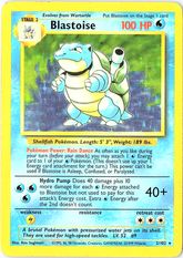 Blastoise Holo Rare Base Set 002/102 LP