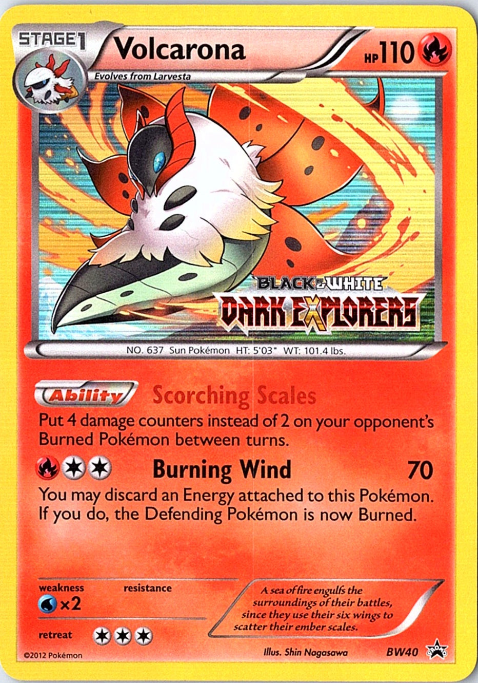 Volcarona - (Prerelease) Promo Black and White Promos BW40 NM