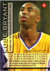 1997 Collector's Edge Impulse - Gold Kobe Bryant 39 Los Angeles Lakers (Back)
