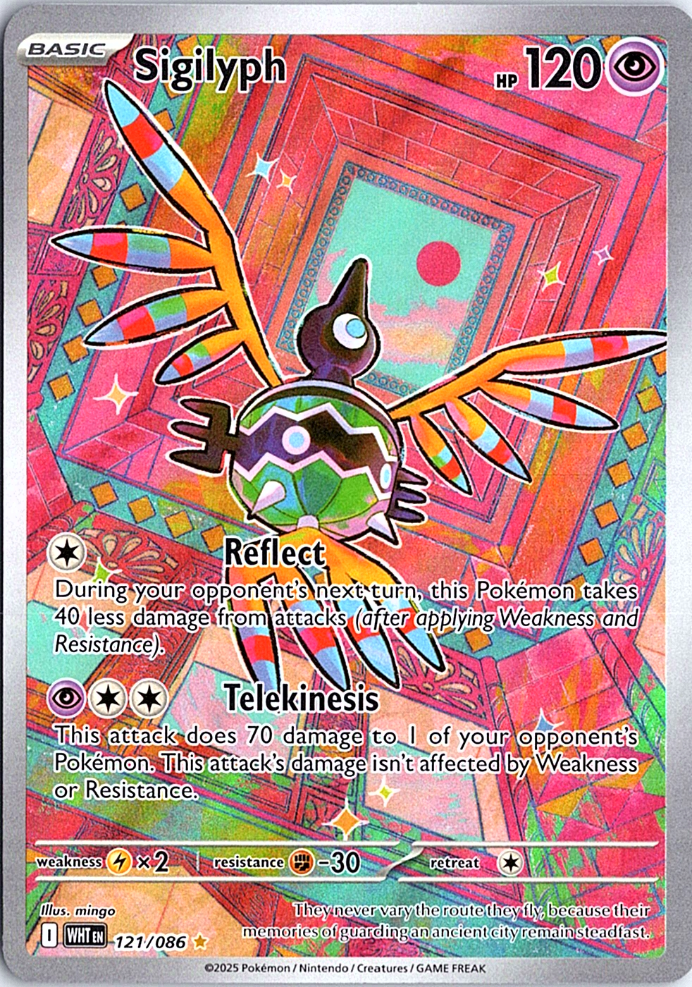 Sigilyph Illustration Rare SV: White Flare 121/086 NM
