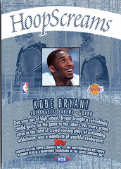 1997-98 Stadium Club - Hoop Screams Kobe Bryant Basketball Los Angeles Lakers (Back)