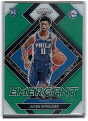 2021 Panini Prizm Emergent Green Jaden Springer Card 26 Default Title