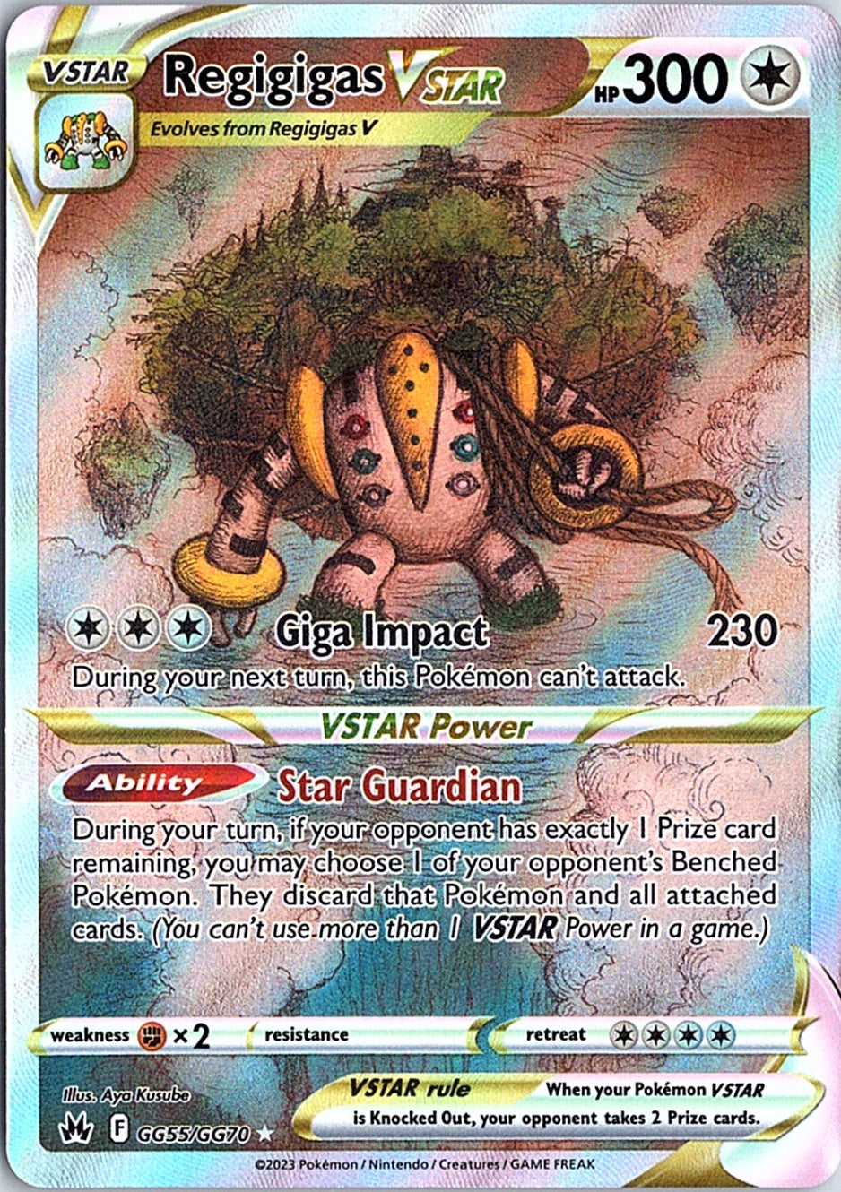Regigigas VSTAR Ultra Rare Crown Zenith: Galarian Gallery GG55/GG70 NM