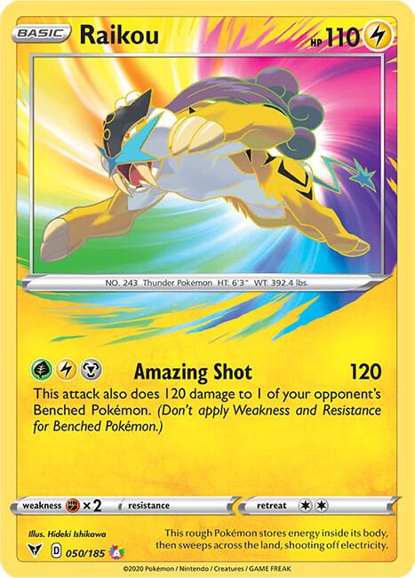 Raikou Amazing Rare SWSH04: Vivid Voltage 050/185 NM