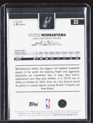 2025-26 Topps Chrome Victor Wembanyama 221 Basketball San Antonio Spurs