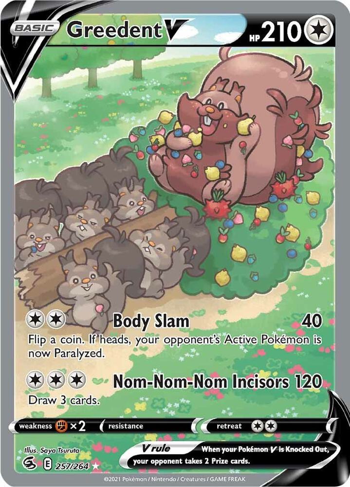 Greedent V (Alternate Full Art) Ultra Rare SWSH08: Fusion Strike 257/264 NM