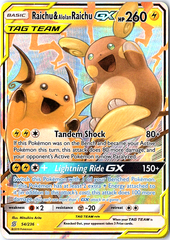 Raichu & Alolan Raichu GX Ultra Rare SM - Unified Minds 54/236 NM