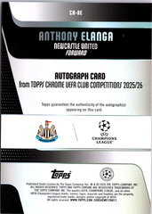 Anthony Elanga Stadium Club Chrome UEFA Champions League - Chrome Auto /25 NM (Back)