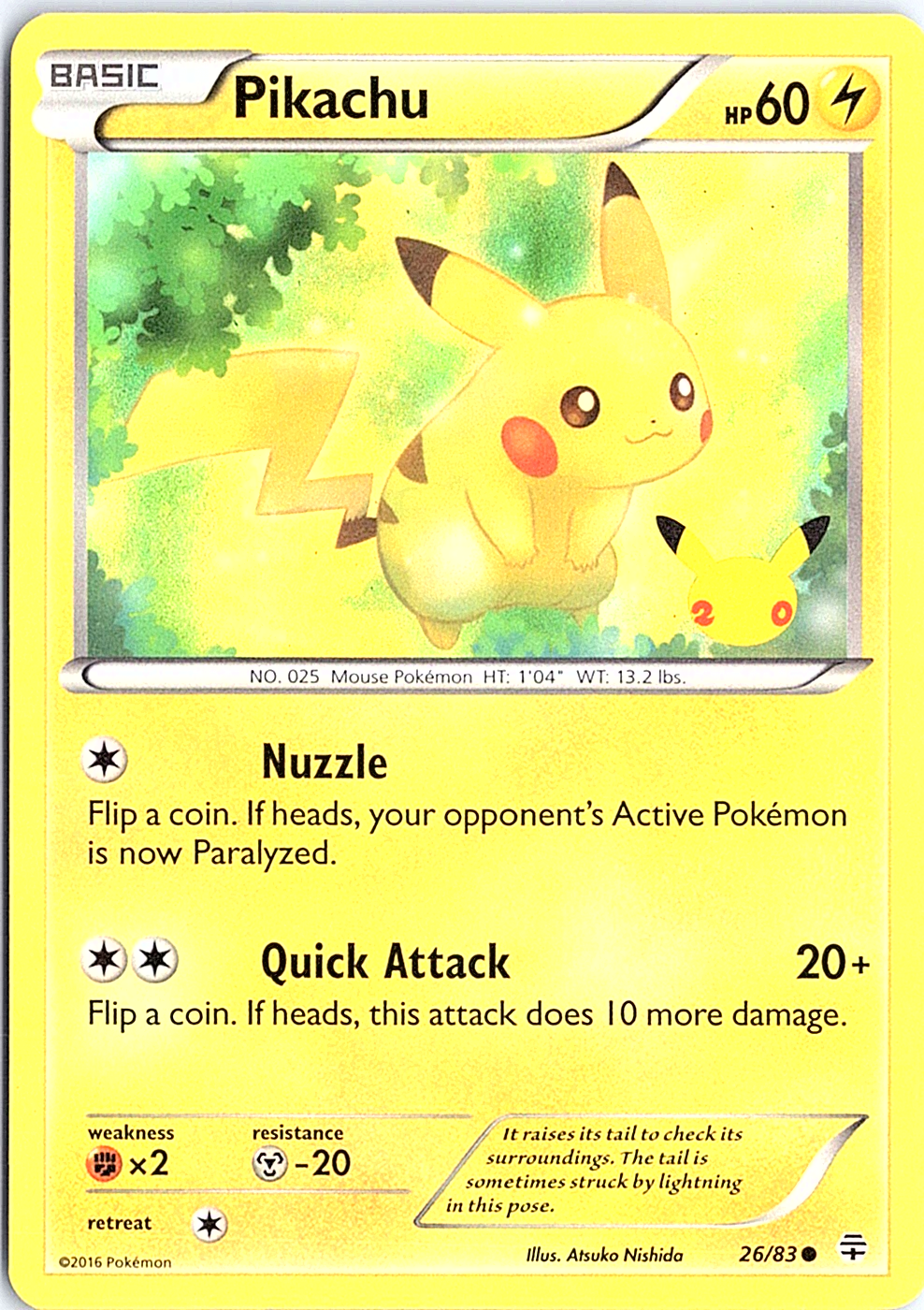 Pikachu - (20th Anniversary) Stamped Promo 026/083 NM
