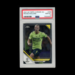 2021-22 Topps Chrome UEFA Champions League #200 Erling Haaland PSA 10