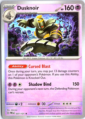 Dusknoir (Master Ball Pattern) Rare SV: Prismatic Evolutions 037/131 NM