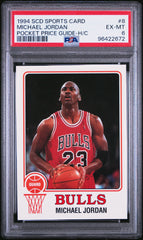 1994 Scd Sports Card Pocket Price Guide-Hand Cut #8 Michael Jordan Pocket Price Guide-H/C PSA 6
