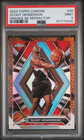 2023 Topps Chrome #60 Scoot Henderson Orange Bk Refractor PSA 9