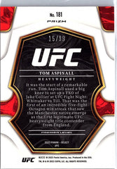2023 Panini Select UFC #181 Tom Aspinall Red Disco Prizms #/99