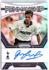 2023-24 Panini Prizm Premier League #P-GL Gary Lineker Penmanship Silver #/99