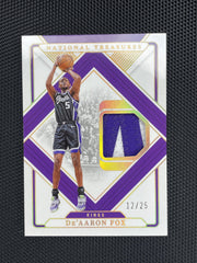 2024-25 Panini National Treasures #TT-FOX De'Aaron Fox Treasured Threads Prime #/25