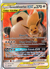 Pokémon TCG Eevee & Snorlax GX Sun Moon Tag Team Card 120/181 NM