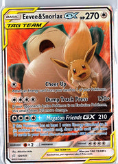 Pokémon TCG Eevee & Snorlax GX Sun Moon Tag Team Card 120/181 NM