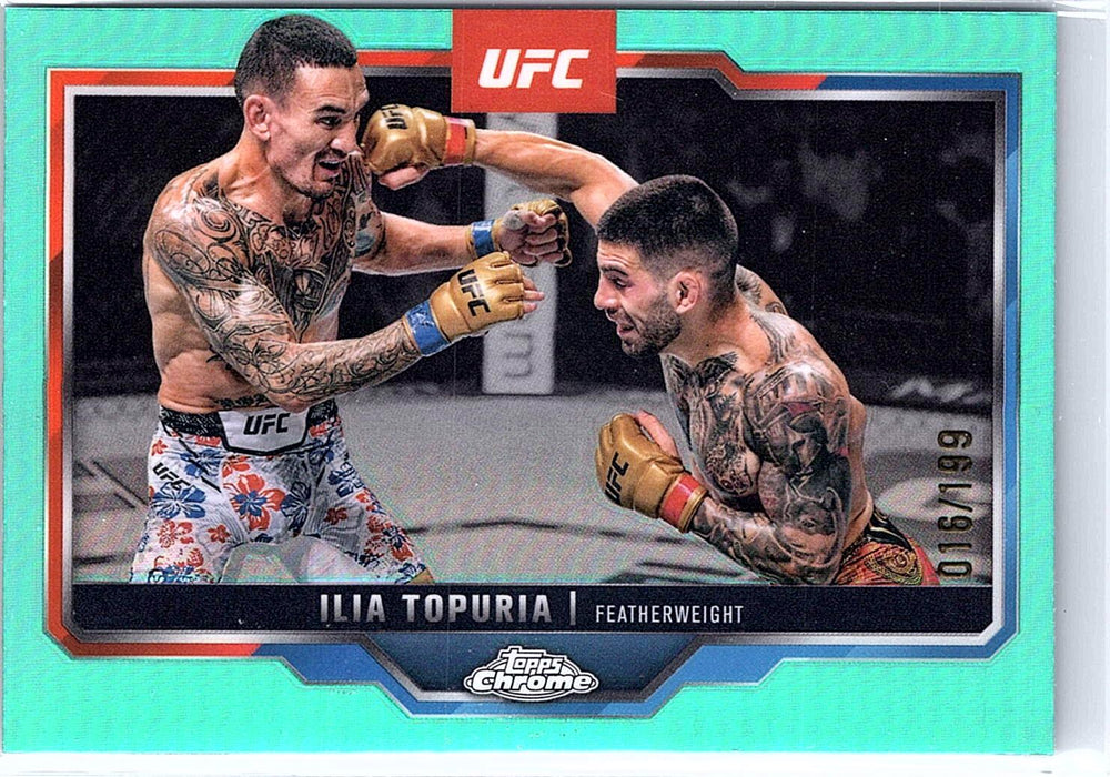 2025 Topps Chrome UFC #43 Ilia Topuria Aqua Refractor #/199