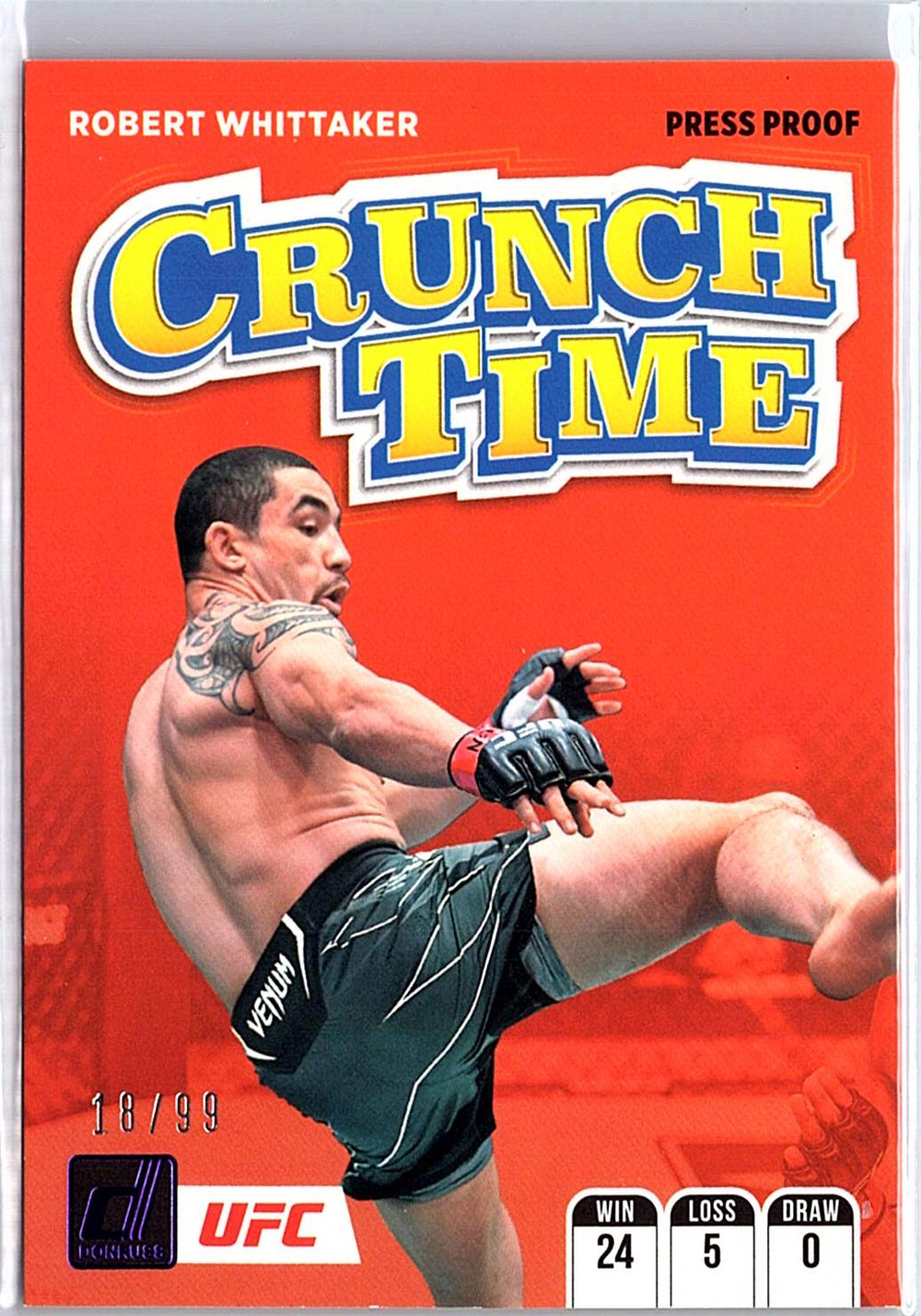 2022 Donruss UFC #1 Robert Whittaker Crunch Time /99
