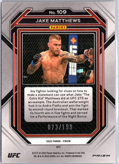 2023 Panini Prizm UFC #109 Jake Matthews Red Prizms #/199