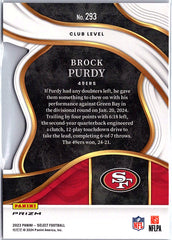 2023 Panini Select #293 Brock Purdy Silver Prizms Die Cuts