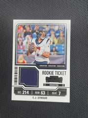 2023 Panini Contenders #TS42V C.J. Stroud Rookie Ticket Swatches Variations