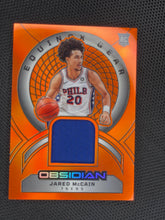 2024-25 Panini Obsidian #EG-JMC Jared McCain Equinox Gear Electric Etch Orange Flood #/99