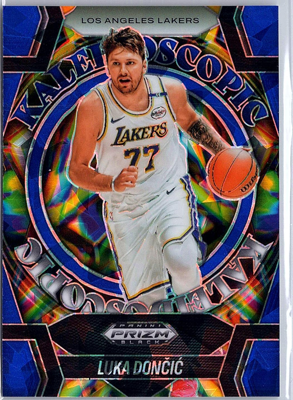 2024-25 Panini Prizm Black #1 Luka Doncic Kaleidoscopic Prizms Blue Ice #/125
