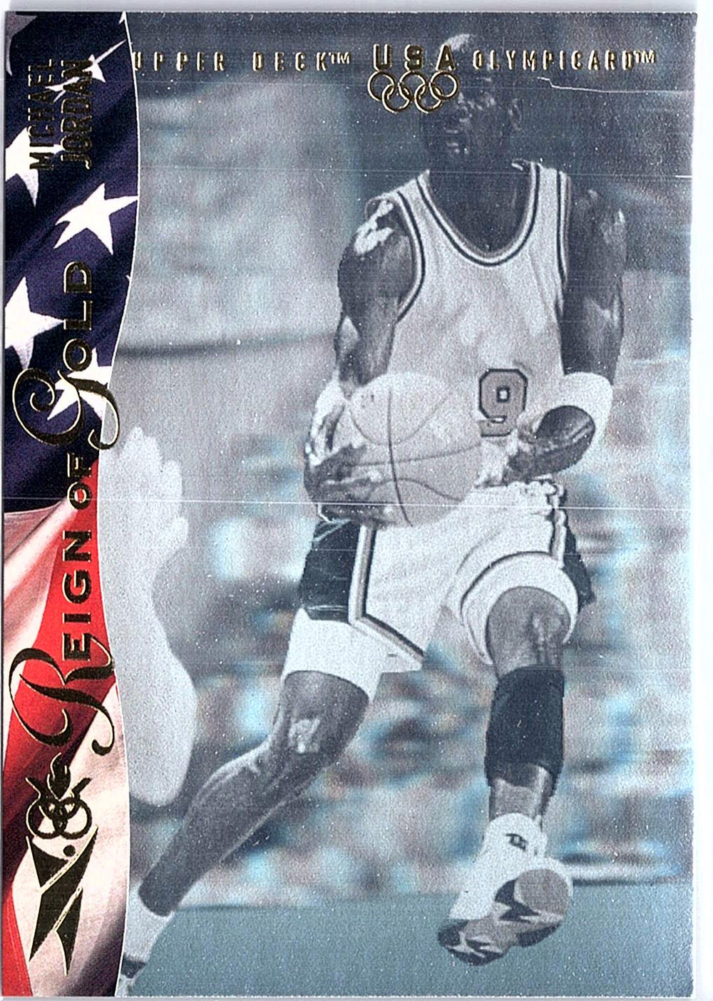 1996 Upper Deck USA Olympicards #RN1 Michael Jordan Reign of Gold Holograms