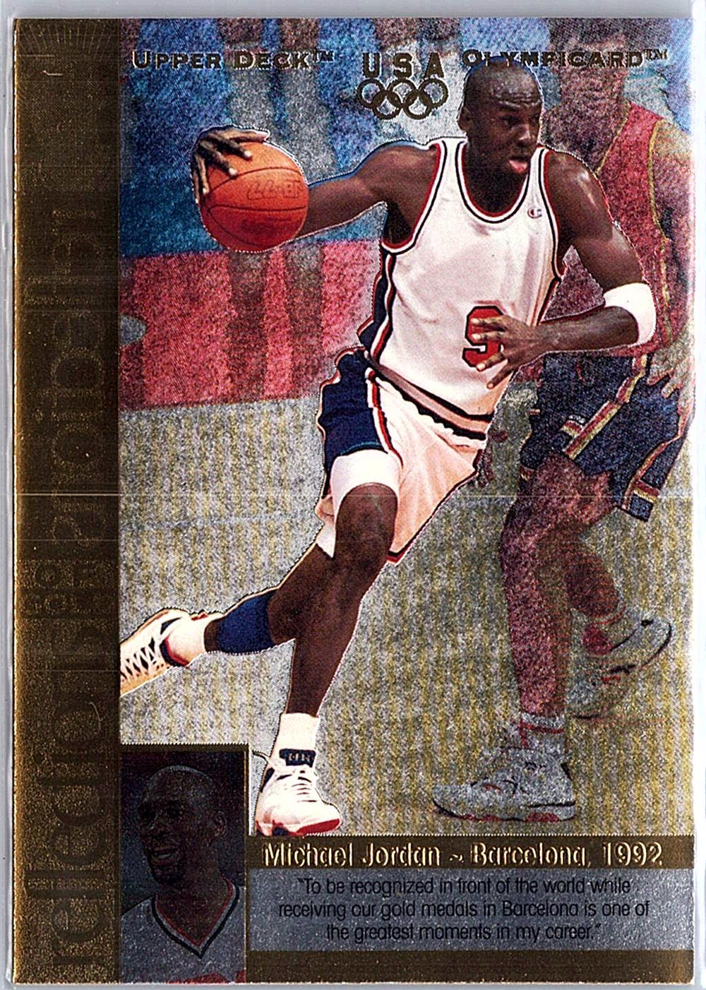 1996 Upper Deck USA Olympicards #RG1 Michael Jordan Reflections of Gold