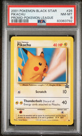 2001 Pokemon Promo Black Star #26 Pikachu Promo-Pokemon League PSA 8
