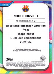 2024-25 Finest UEFA Club Competitions #BA-ND Noah Darvich Base Autographs Gold Wave Refractor #/50