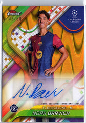 2024-25 Finest UEFA Club Competitions #BA-ND Noah Darvich Base Autographs Gold Wave Refractor #/50