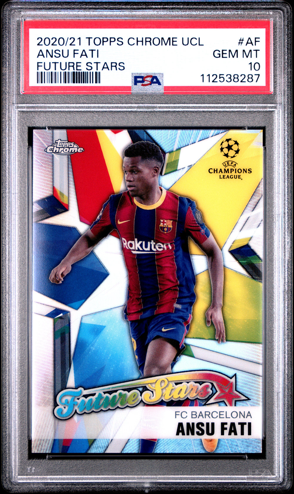 2020 Topps Chrome Uefa Champions League Future Stars #AF Ansu Fati Future Stars PSA 10