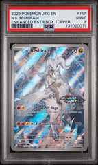 2025 Pokemon Jtg En-Journey Together #167 N'S Reshiram Enhanced Bstr Box Topper PSA 9