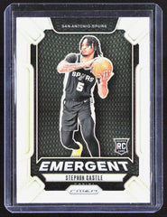 2024-25 Panini Prizm Emergent Prizms Silver Stephon Castle 29 San Antonio Spurs