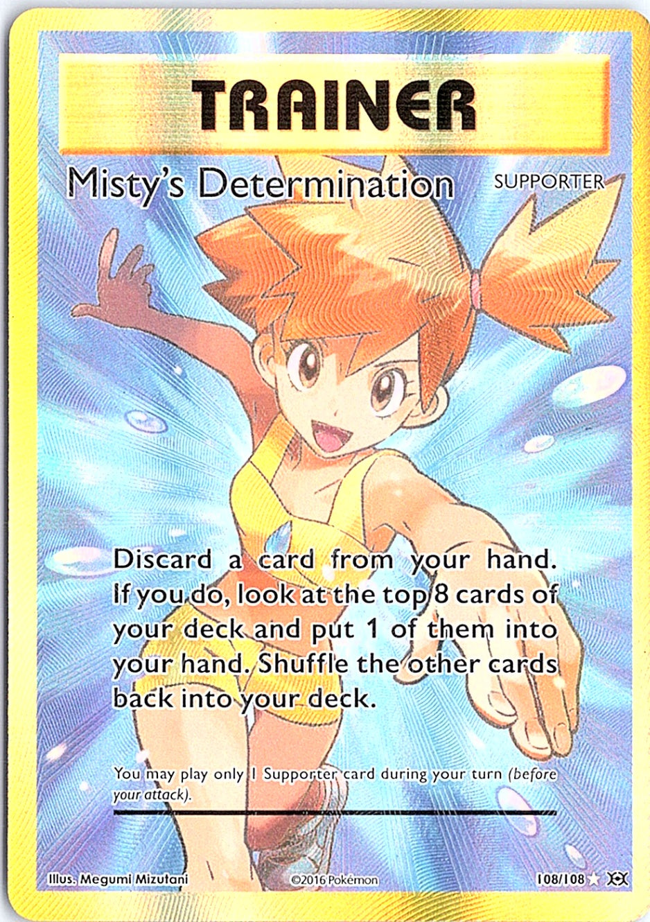 Misty's Determination (Full Art) Ultra Rare XY - Evolutions 108/108 NM