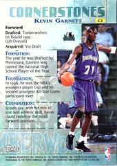 1998-99 Topps - Cornerstones Kevin Garnett C2 Basketball Minnesota Timberwolves (Back)