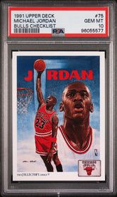 1991 Upper Deck #75 Michael Jordan Bulls Checklist PSA 10