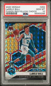 2020 Panini Mosaic #262 Lamelo Ball Fusion Red/Yellow Choice /88 PSA 10