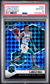 2020 Panini Mosaic #262 Lamelo Ball Blue Mosaic /99 PSA 10