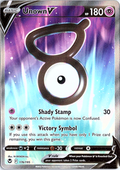 Unown V (Full Art) Ultra Rare SWSH12: Silver Tempest 176/195 NM