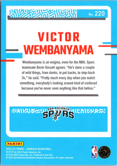 Victor Wembanyama Donruss - Red 220 NM (Back)