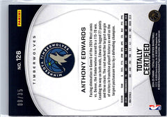 2024-25 Panini Totally Certified #126 Anthony Edwards Mirror Blue Camo Platinum #/35